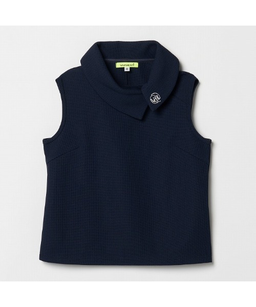 セール】【VIVA HEART/GOLF】ワッフルロールカラーノースリーブ