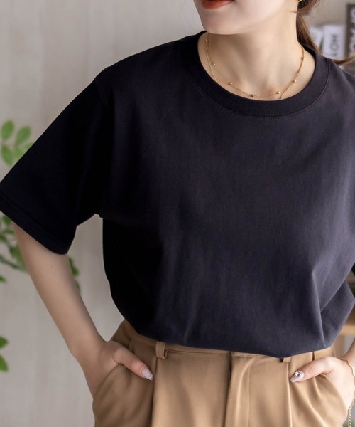 NAVY(ネイビー)の「【 綿100% 】nAvy ベーシックルーズTシャツ(Tシャツ/カットソー・レディース・オフホワイト/ネイビー系/レッド/アクア/ホワイト×ネイビー/チャコール・M/L)」の15枚目の写真
