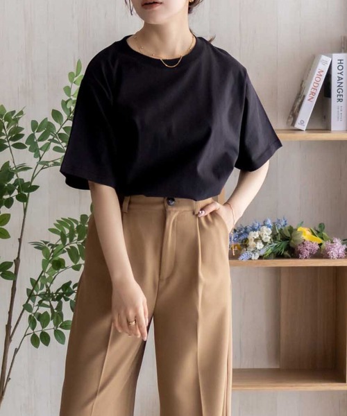 NAVY(ネイビー)の「【 綿100% 】nAvy ベーシックルーズTシャツ(Tシャツ/カットソー・レディース・オフホワイト/ネイビー系/レッド/アクア/ホワイト×ネイビー/チャコール・M/L)」の14枚目の写真