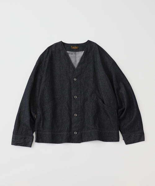 JOURNAL STANDARD J.S HOMESTEAD（ジャーナルスタンダードホームステッド）の「J.S.Homestead / コットンリネンデニム JUDO ブルゾン（ブルゾン・メンズ・アイボリー/ネイビー・LARGE/MEDIUM）」の2枚目の写真