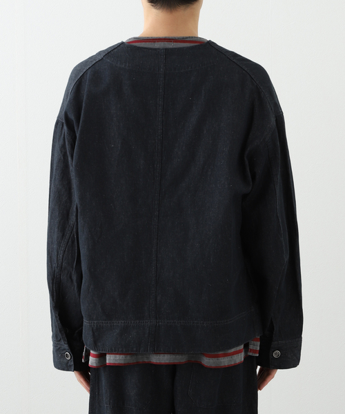 JOURNAL STANDARD J.S HOMESTEAD（ジャーナルスタンダードホームステッド）の「J.S.Homestead / コットンリネンデニム JUDO ブルゾン（ブルゾン・メンズ・アイボリー/ネイビー・LARGE/MEDIUM）」の9枚目の写真