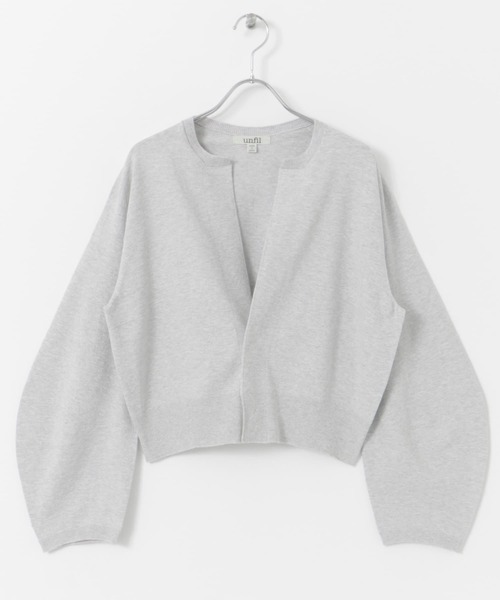 UNFIL（アンフィル）の「unfil　crew-neck cardigan（カーディガン/ボレロ・レディース・アイボリー/ライトグレー・1）」の2枚目の写真