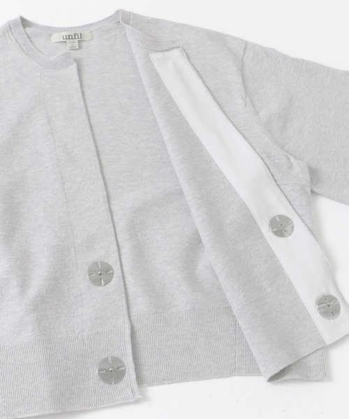 UNFIL（アンフィル）の「unfil　crew-neck cardigan（カーディガン/ボレロ・レディース・アイボリー/ライトグレー・1）」の5枚目の写真
