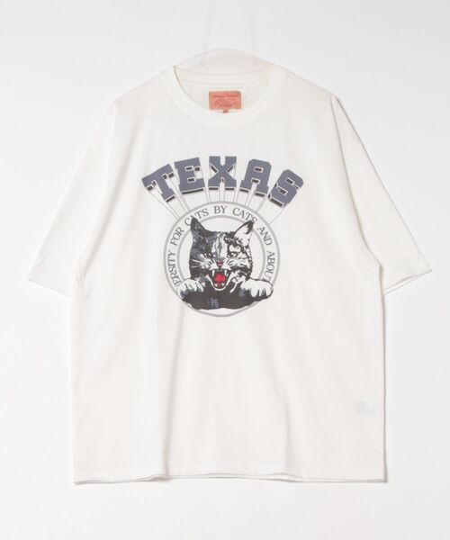 CORISCO(コリスコ)の「アニマルカレッジ柄Tシャツ(M1)(Tシャツ/カットソー・メンズ・オートミール/ホワイト/ブラック・MEDIUM/X-LARGE/LARGE)」の1枚目の写真