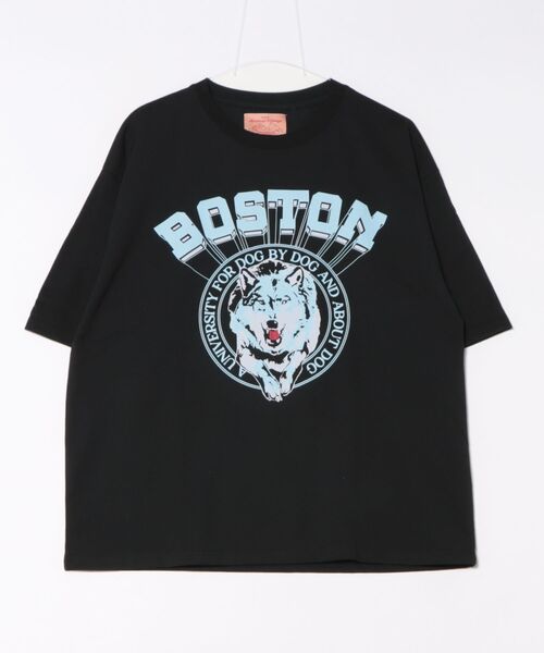 CORISCO(コリスコ)の「アニマルカレッジ柄Tシャツ(M1)(Tシャツ/カットソー・メンズ・オートミール/ホワイト/ブラック・MEDIUM/X-LARGE/LARGE)」の2枚目の写真