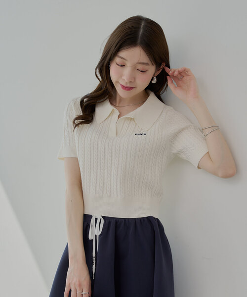 ポロ ケーブルニット 半袖セーター ホワイト ポロラルフローレン ケーブルニット 半袖セーター サマーニット