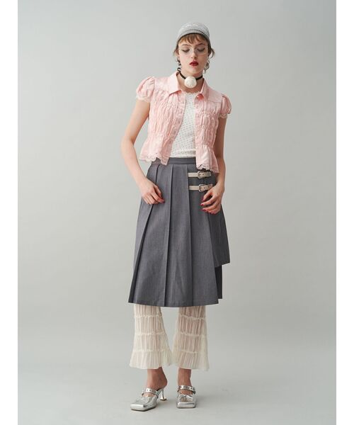 jouetie（ジュエティ）の「シアーギャザーフレアパンツ（その他パンツ・レディース・ブラック/ピンク/オフホワイト・MEDIUM）」の13枚目の写真