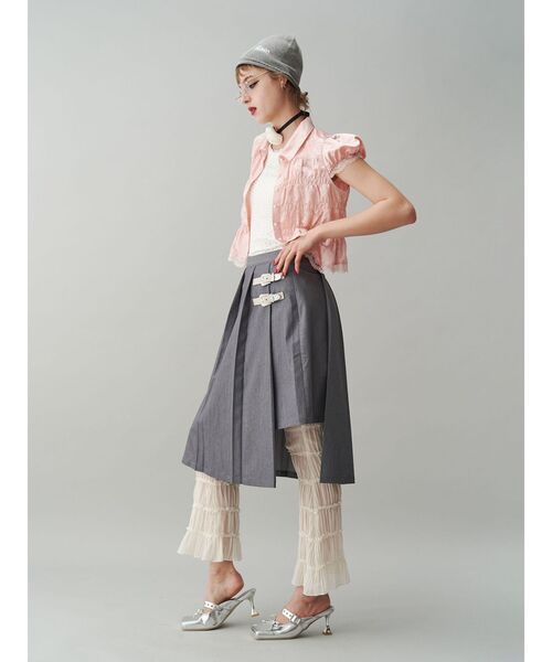 jouetie（ジュエティ）の「シアーギャザーフレアパンツ（その他パンツ・レディース・ブラック/ピンク/オフホワイト・MEDIUM）」の15枚目の写真