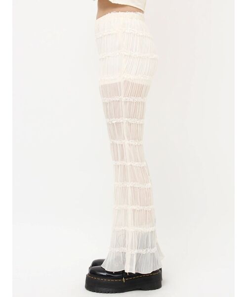 jouetie（ジュエティ）の「シアーギャザーフレアパンツ（その他パンツ・レディース・ブラック/ピンク/オフホワイト・MEDIUM）」の18枚目の写真