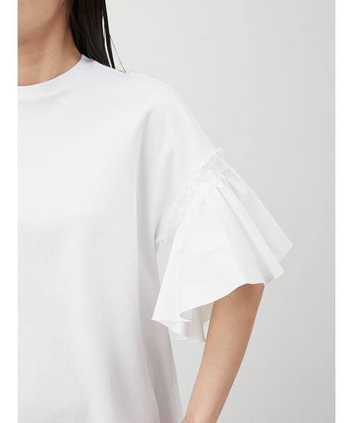 Mila Owen(ミラオーウェン)の「スリーブデザインカットドッキングトップス(Tシャツ/カットソー・レディース・ホワイト/ブラック/ライトブルー・1/0)」の8枚目の写真