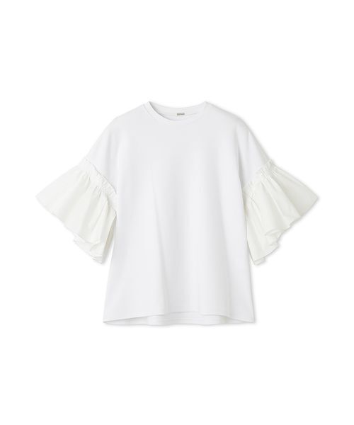 Mila Owen(ミラオーウェン)の「スリーブデザインカットドッキングトップス(Tシャツ/カットソー・レディース・ホワイト/ブラック/ライトブルー・1/0)」の12枚目の写真