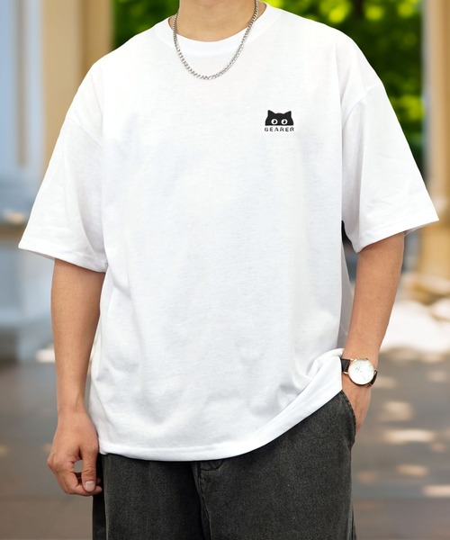 Burner（バーナー）の「【GROOVY STORE】WIDE Crew Neck T-Shirt ワンポイントロゴ刺繍（Tシャツ/カットソー・メンズ・スミクロ/ネイビー/ホワイト/サーモンピンク/ブラック/ブラック系その他2/グレイッシュベージュ/ホワイト系その他2/ダークグリーン/ブルー/イエロー/ミント/ホワイト系その他3/ホワイト系その他4/ダークグリーン系2/キナリ/グレイッシュブルー/ブラック系その他3/ブラック系/ホワイト系4/ブラック系その他4/ブラック系1/ブラック系3/ホワイト系/ホワイト系1/ホワイト系2/ブラック系5/ブラック系6/ブラック系7/ブラック系8/ブラック系9/ホワイト系3/ホワイト系5/ブラック系その他5/ブラック系2/ブラック系4・M/L/LL）」の7枚目の写真