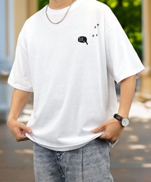 【GROOVY STORE】WIDE Crew Neck T-Shirt ワンポイントロゴ刺繍