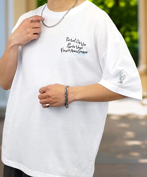 Burner（バーナー）の「【GROOVY STORE】WIDE Crew Neck T-Shirt ワンポイントロゴ刺繍（Tシャツ/カットソー・メンズ・スミクロ/ネイビー/ホワイト/サーモンピンク/ブラック/ブラック系その他2/グレイッシュベージュ/ホワイト系その他2/ダークグリーン/ブルー/イエロー/ミント/ホワイト系その他3/ホワイト系その他4/ダークグリーン系2/キナリ/グレイッシュブルー/ブラック系その他3/ブラック系/ホワイト系4/ブラック系その他4/ブラック系1/ブラック系3/ホワイト系/ホワイト系1/ホワイト系2/ブラック系5/ブラック系6/ブラック系7/ブラック系8/ブラック系9/ホワイト系3/ホワイト系5/ブラック系その他5/ブラック系2/ブラック系4・M/L/LL）」の12枚目の写真
