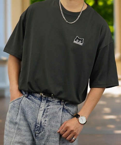 Burner（バーナー）の「【GROOVY STORE】WIDE Crew Neck T-Shirt ワンポイントロゴ刺繍（Tシャツ/カットソー・メンズ・スミクロ/ネイビー/ホワイト/サーモンピンク/ブラック/ブラック系その他2/グレイッシュベージュ/ホワイト系その他2/ダークグリーン/ブルー/イエロー/ミント/ホワイト系その他3/ホワイト系その他4/ダークグリーン系2/キナリ/グレイッシュブルー/ブラック系その他3/ブラック系/ホワイト系4/ブラック系その他4/ブラック系1/ブラック系3/ホワイト系/ホワイト系1/ホワイト系2/ブラック系5/ブラック系6/ブラック系7/ブラック系8/ブラック系9/ホワイト系3/ホワイト系5/ブラック系その他5/ブラック系2/ブラック系4・M/L/LL）」の20枚目の写真