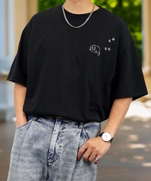 【GROOVY STORE】WIDE Crew Neck T-Shirt ワンポイントロゴ刺繍