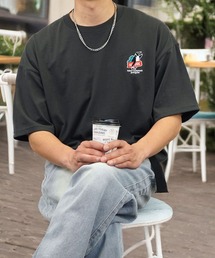 【GROOVY STORE】WIDE Crew Neck T-Shirt ワンポイントロゴ刺繍