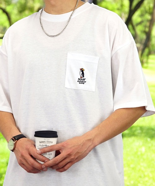 Burner(バーナー)の「【GROOVY STORE】アニマル 刺繍ワイドTシャツ 吸水速乾 UVカット(Tシャツ/カットソー・メンズ・スミクロ/ネイビー/ホワイト/サーモンピンク/ブラック/ブラック系その他2/グレイッシュベージュ/ホワイト系その他2/ダークグリーン/ブルー/イエロー/ミント/ホワイト系その他3/ホワイト系その他4/ダークグリーン系2/キナリ/グレイッシュブルー/ブラック系その他3・M/L/LL)」の6枚目の写真