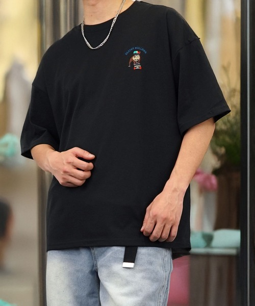 Burner(バーナー)の「【GROOVY STORE】アニマル 刺繍ワイドTシャツ 吸水速乾 UVカット(Tシャツ/カットソー・メンズ・スミクロ/ネイビー/ホワイト/サーモンピンク/ブラック/ブラック系その他2/グレイッシュベージュ/ホワイト系その他2/ダークグリーン/ブルー/イエロー/ミント/ホワイト系その他3/ホワイト系その他4/ダークグリーン系2/キナリ/グレイッシュブルー/ブラック系その他3・M/L/LL)」の9枚目の写真