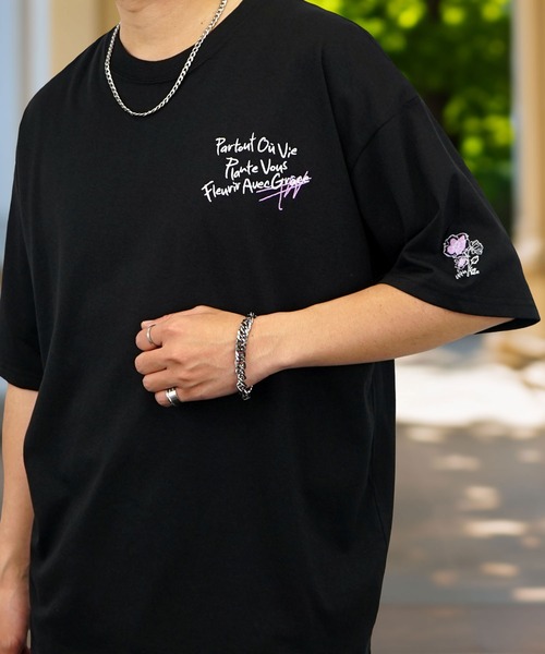 Burner（バーナー）の「【GROOVY STORE】WIDE Crew Neck T-Shirt ワンポイントロゴ刺繍（Tシャツ/カットソー・メンズ・スミクロ/ネイビー/ホワイト/サーモンピンク/ブラック/ブラック系その他2/グレイッシュベージュ/ホワイト系その他2/ダークグリーン/ブルー/イエロー/ミント/ホワイト系その他3/ホワイト系その他4/ダークグリーン系2/キナリ/グレイッシュブルー/ブラック系その他3/ブラック系/ホワイト系4/ブラック系その他4/ブラック系1/ブラック系3/ホワイト系/ホワイト系1/ホワイト系2/ブラック系5/ブラック系6/ブラック系7/ブラック系8/ブラック系9/ホワイト系3/ホワイト系5/ブラック系その他5/ブラック系2/ブラック系4・M/L/LL）」の17枚目の写真