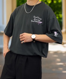 【GROOVY STORE】WIDE Crew Neck T-Shirt ワンポイントロゴ刺繍