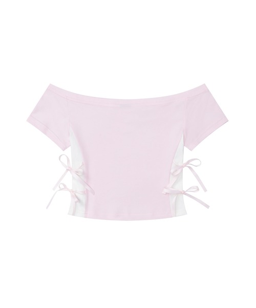 HOOK(フック)の「【HOOK】for girls サイドリボン付きオフショルダートップス (SS)(Tシャツ/カットソー・レディース・ブルー/ピンク・MEDIUM/LARGE)」の16枚目の写真