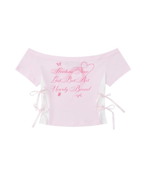 HOOK(フック)の「【HOOK】for girls サイドリボン付きオフショルダートップス (SS)(Tシャツ/カットソー・レディース・ブルー/ピンク・MEDIUM/LARGE)」の15枚目の写真