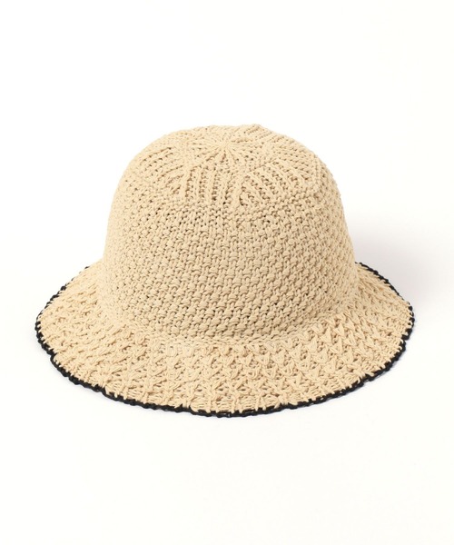 LAKOLE（ラコレ）の「配色透かし編みハット / 286083（ハット・レディース・ベージュ/オフホワイト/ブラック・FREE）」の6枚目の写真