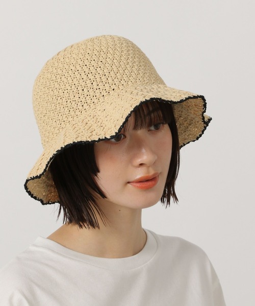 LAKOLE（ラコレ）の「配色透かし編みハット / 286083（ハット・レディース・ベージュ/オフホワイト/ブラック・FREE）」の19枚目の写真
