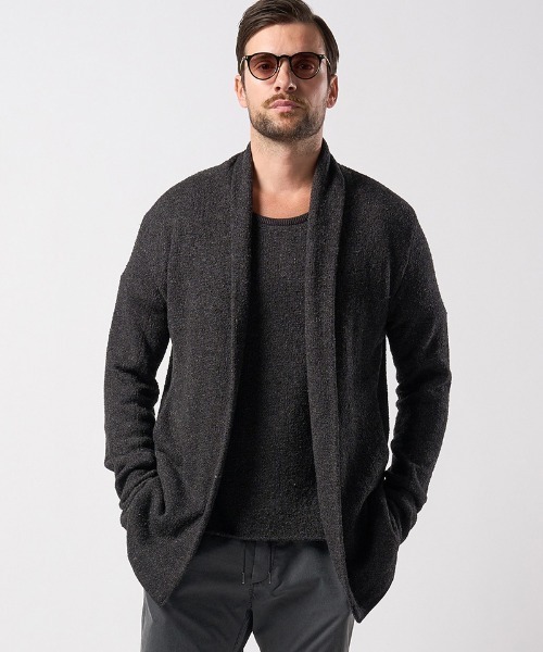 wjk（ダヴルジェイケイ）の「mcg3624-back pile light easy cardigan カーディガン（カーディガン/ボレロ・メンズ・ネイビー/ブラック・L/M/S/XL）」の2枚目の写真