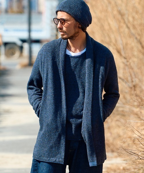 wjk（ダヴルジェイケイ）の「mcg3624-back pile light easy cardigan カーディガン（カーディガン/ボレロ・メンズ・ネイビー/ブラック・L/M/S/XL）」の10枚目の写真