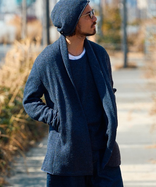 wjk（ダヴルジェイケイ）の「mcg3624-back pile light easy cardigan カーディガン（カーディガン/ボレロ・メンズ・ネイビー/ブラック・L/M/S/XL）」の9枚目の写真