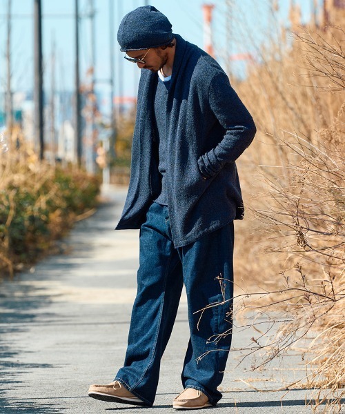 wjk（ダヴルジェイケイ）の「mcg3624-back pile light easy cardigan カーディガン（カーディガン/ボレロ・メンズ・ネイビー/ブラック・L/M/S/XL）」の8枚目の写真