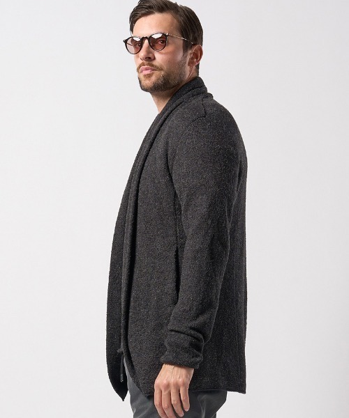 wjk（ダヴルジェイケイ）の「mcg3624-back pile light easy cardigan カーディガン（カーディガン/ボレロ・メンズ・ネイビー/ブラック・L/M/S/XL）」の6枚目の写真