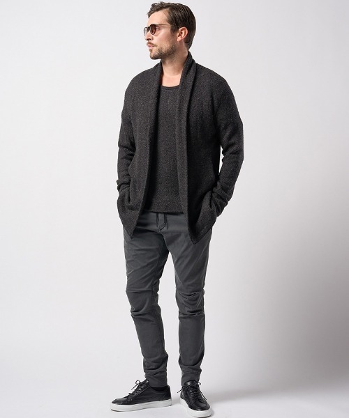 wjk（ダヴルジェイケイ）の「mcg3624-back pile light easy cardigan カーディガン（カーディガン/ボレロ・メンズ・ネイビー/ブラック・L/M/S/XL）」の4枚目の写真