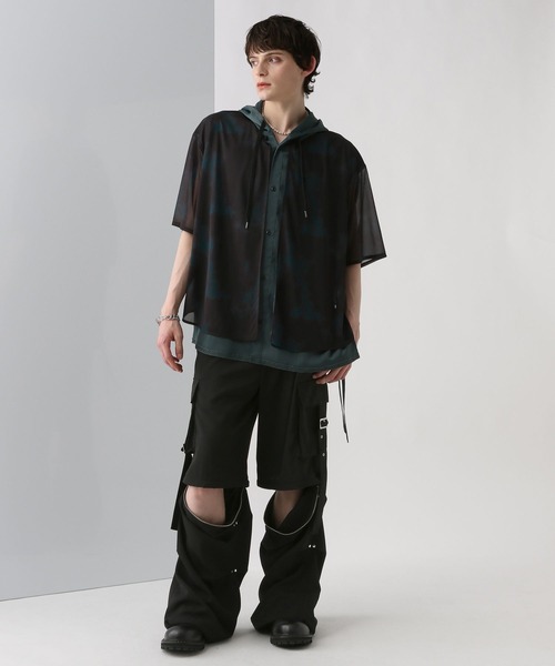 HARE（ハレ）の「【SET UP対応】シアーレイヤードフードシャツ