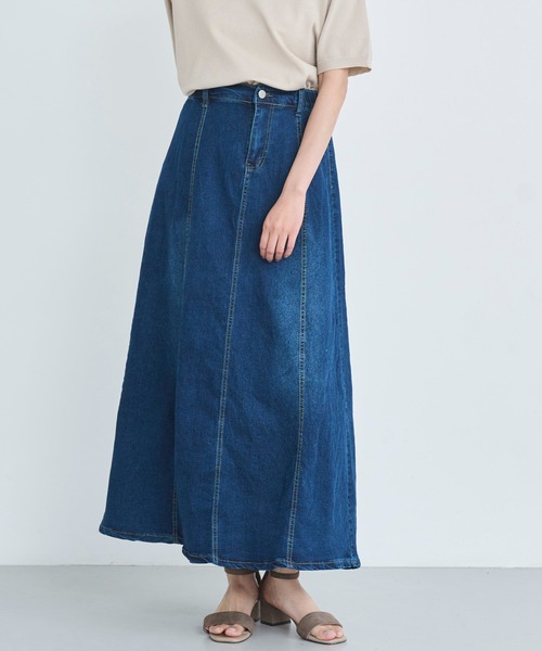 attiree(アティレー)の「【M/L/LLサイズ展開】デニムスカート(デニムスカート・レディース・ブルー・LL/LARGE/MEDIUM)」の1枚目の写真