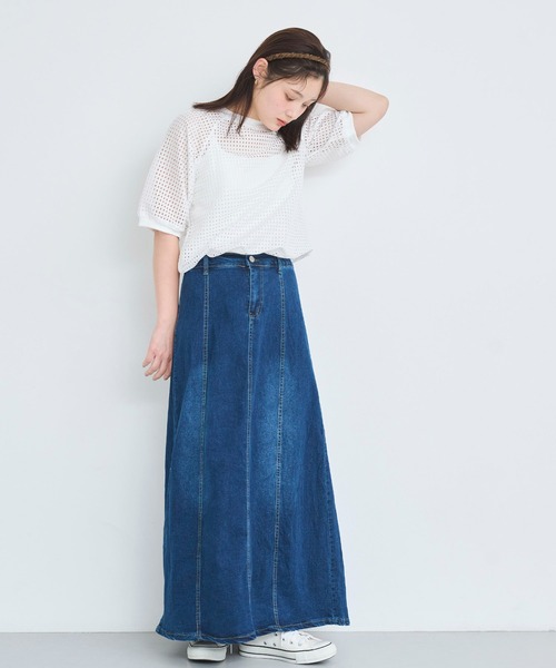 attiree(アティレー)の「【M/L/LLサイズ展開】デニムスカート(デニムスカート・レディース・ブルー・LL/LARGE/MEDIUM)」の2枚目の写真