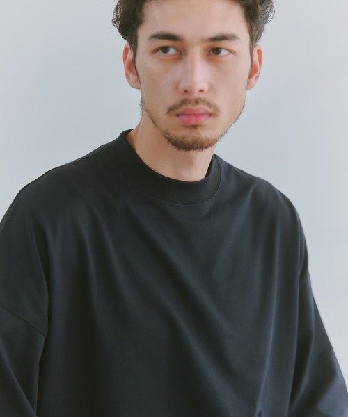 NewAnce(ニュアンス)の「【NewAnce】モックネックTee(Tシャツ/カットソー・メンズ・ブラック/ホワイト/ネイビー・L/M)」の1枚目の写真