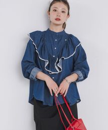frills denim shirts