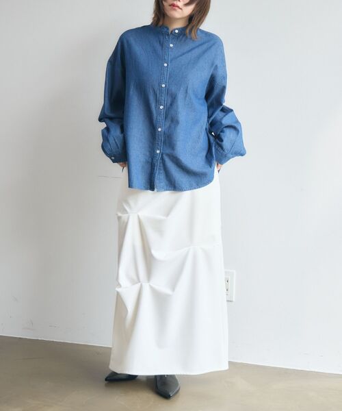 kivi(キヴィ)の「frills denim shirts(シャツ/ブラウス・レディース・ライトブルー/ダークブルー・FREE)」の19枚目の写真