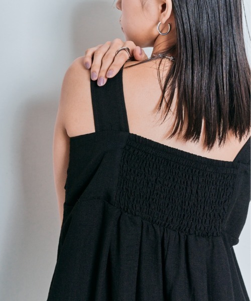 W:Huku(フーク)の「フロント クロス オールインワン(つなぎ/オールインワン・レディース・バーガンディー/ライトグレー系/ブラック・M/L)」の7枚目の写真