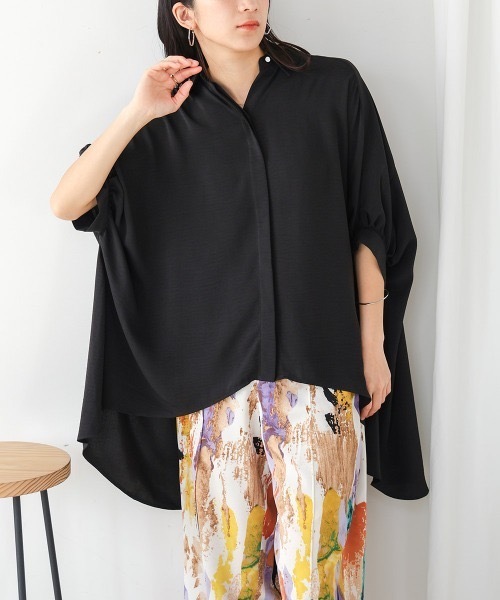 Bou Jeloud(ブージュルード)の「麻ライクシャツチュニック(シャツ/ブラウス・レディース・ブラック/カーキ/グリーン/イエロー・MEDIUM)」の14枚目の写真