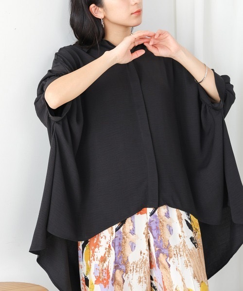 Bou Jeloud(ブージュルード)の「麻ライクシャツチュニック(シャツ/ブラウス・レディース・ブラック/カーキ/グリーン/イエロー・MEDIUM)」の15枚目の写真