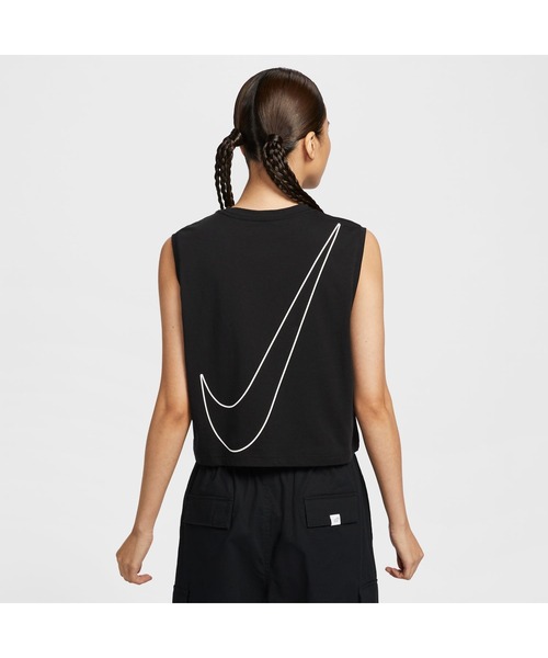 NIKE（ナイキ）の「ナイキ NIKE ナイキ  NSW クラブ CRP SL TEE HBR（Tシャツ/カットソー・レディース・ホワイト/ブラック・L/M）」の8枚目の写真