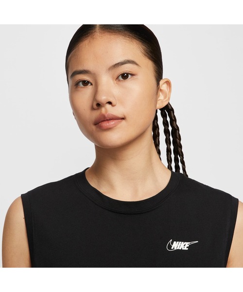 NIKE（ナイキ）の「ナイキ NIKE ナイキ  NSW クラブ CRP SL TEE HBR（Tシャツ/カットソー・レディース・ホワイト/ブラック・L/M）」の9枚目の写真