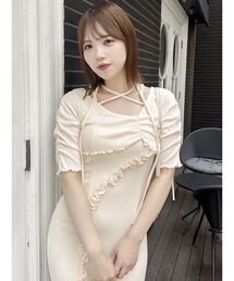 アシメレイヤードカットワンピース