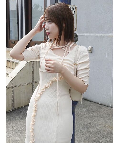 dazzlin(ダズリン)の「アシメレイヤードカットワンピース(ワンピース・レディース・アイボリー/オレンジ/チャコールグレー・MEDIUM/SMALL)」の17枚目の写真