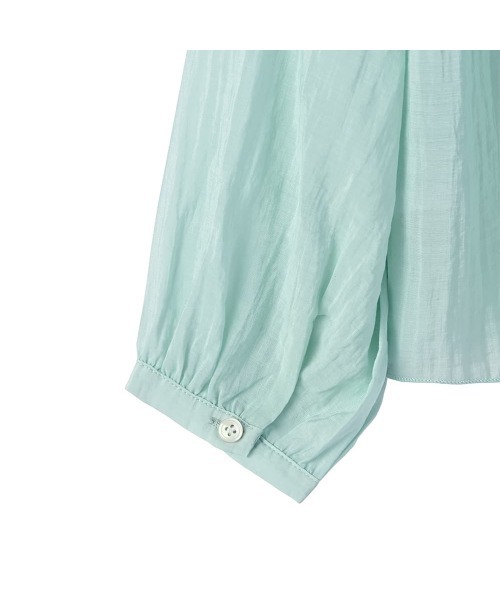 STYLE DELI（スタイルデリ）の「涼しい透けドレープのVネックブラウス（シャツ/ブラウス・レディース・ミント/ホワイト/ブラック・FREE）」の12枚目の写真