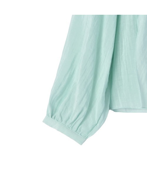 STYLE DELI（スタイルデリ）の「涼しい透けドレープのVネックブラウス（シャツ/ブラウス・レディース・ミント/ホワイト/ブラック・FREE）」の15枚目の写真